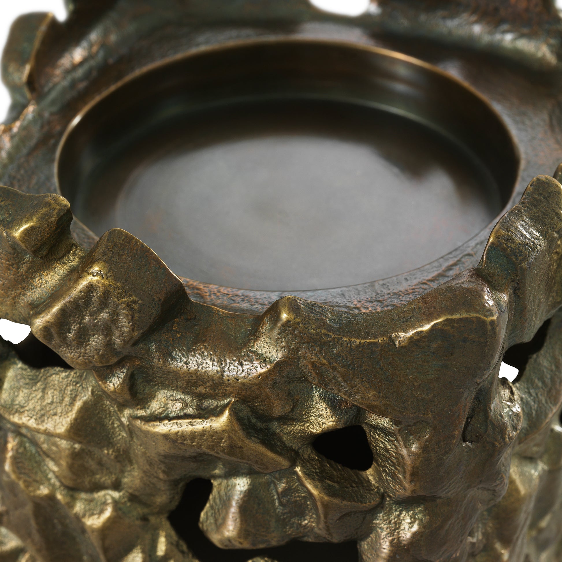 Sculptural Vintage Brass Candle Holder Siracusa | Eichholtz Miami