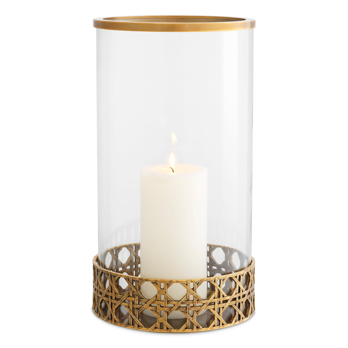 Webbed Vintage Brass Hurricane Dameron | Eichholtz Miami