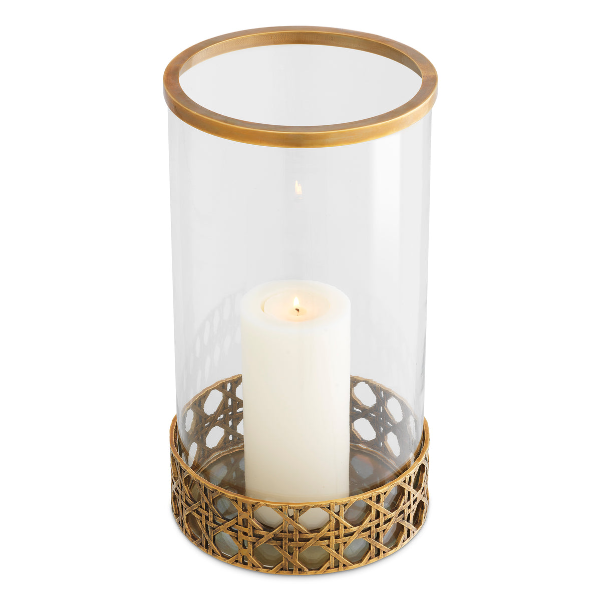 Webbed Vintage Brass Hurricane Dameron | Eichholtz Miami