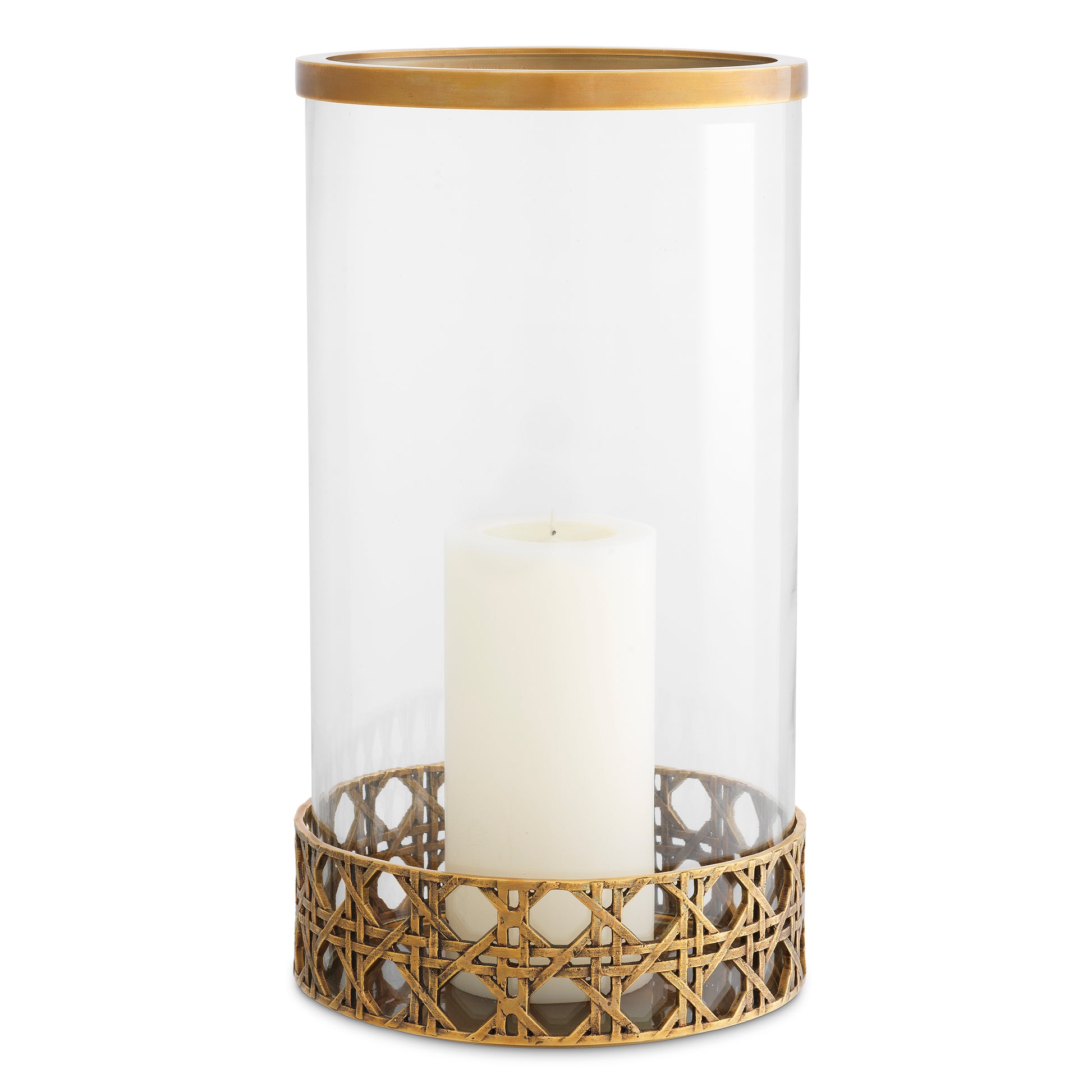 Webbed Vintage Brass Hurricane Dameron | Eichholtz Miami