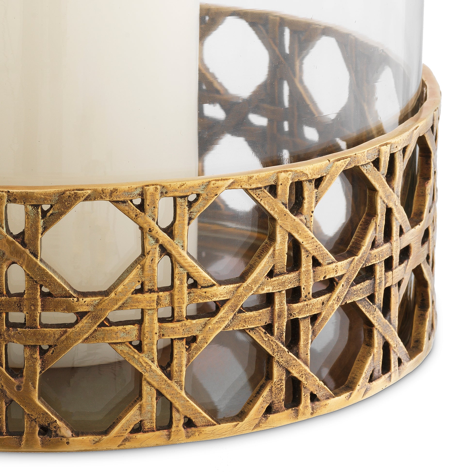 Webbed Vintage Brass Hurricane Dameron | Eichholtz Miami