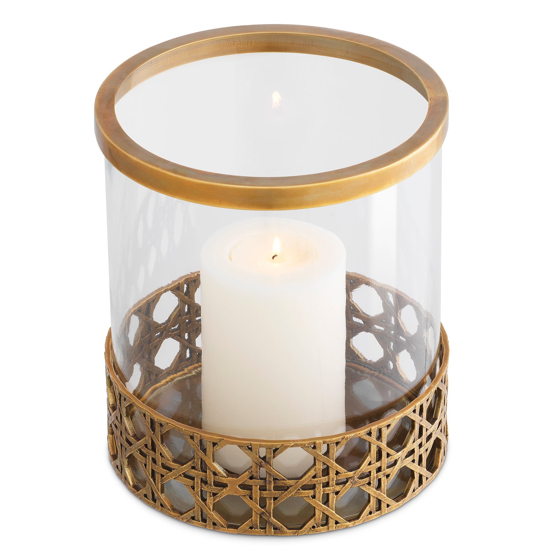 Webbed Vintage Brass Hurricane Dameron | Eichholtz Miami