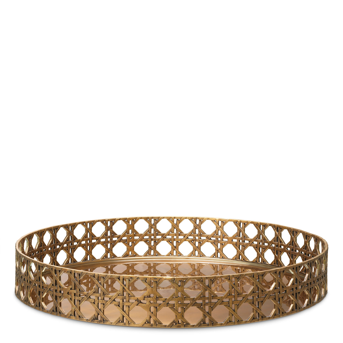 Webbed Vintage Brass Tray Dameron | Eichholtz Miami
