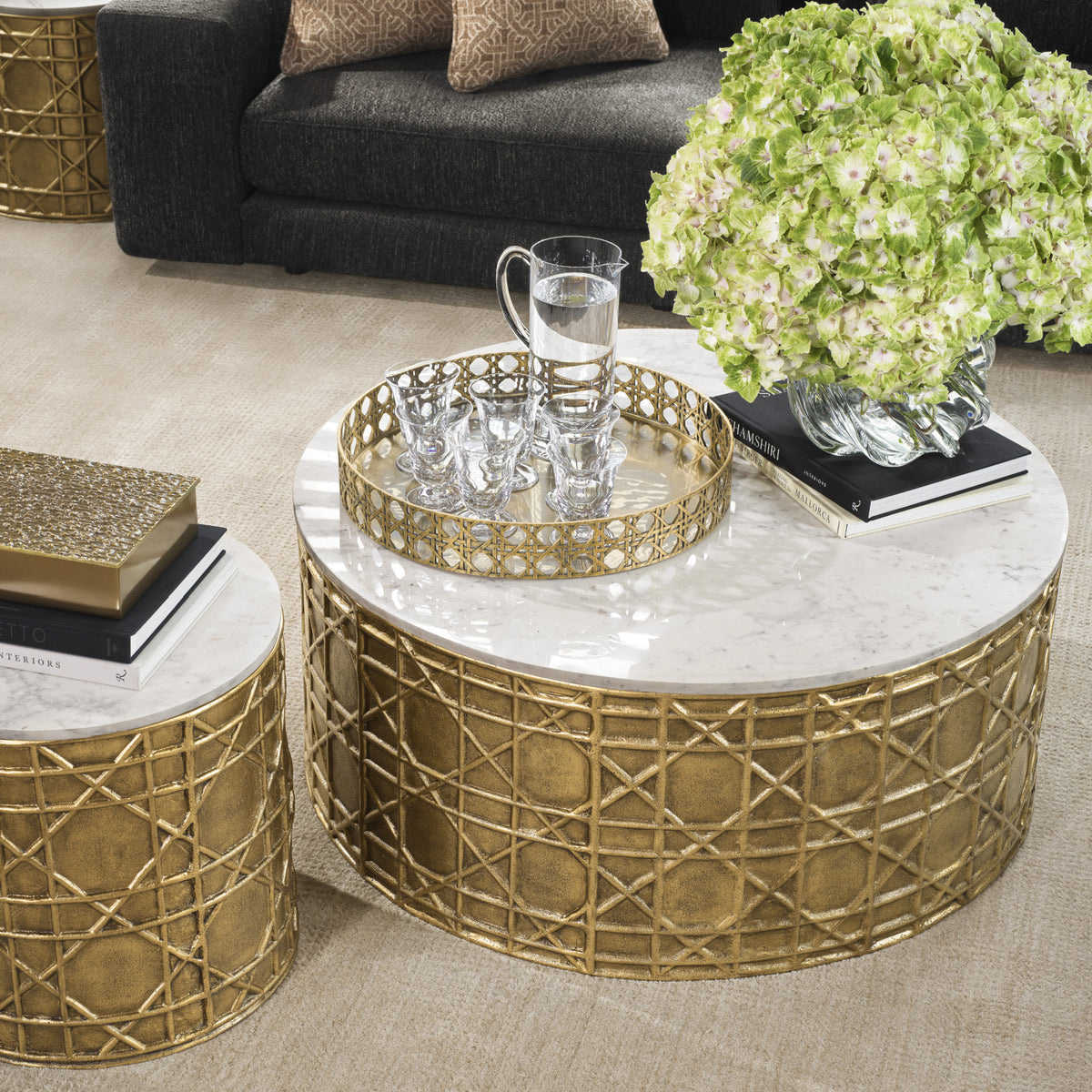 Webbed Vintage Brass Tray Dameron | Eichholtz Miami