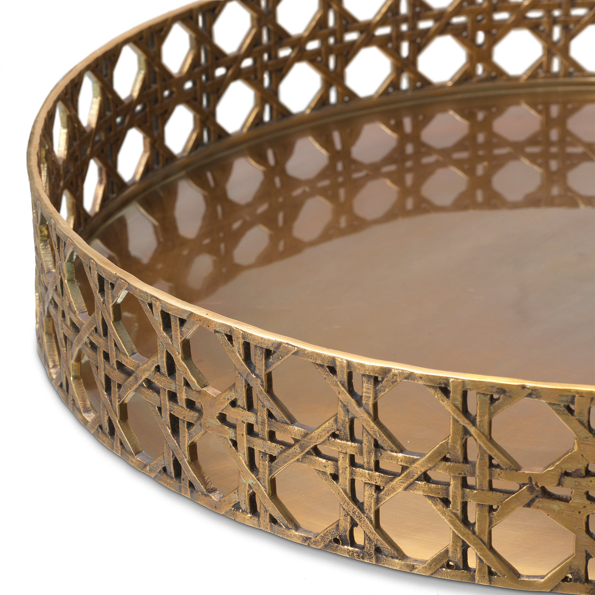 Webbed Vintage Brass Tray Dameron | Eichholtz Miami