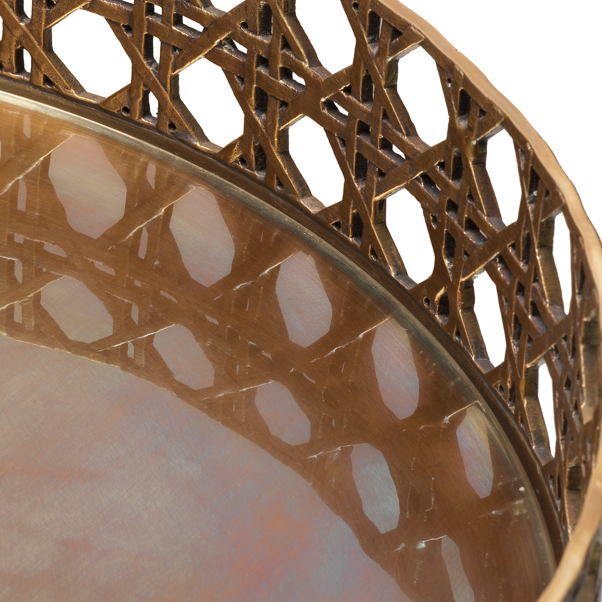 Webbed Vintage Brass Tray Dameron | Eichholtz Miami