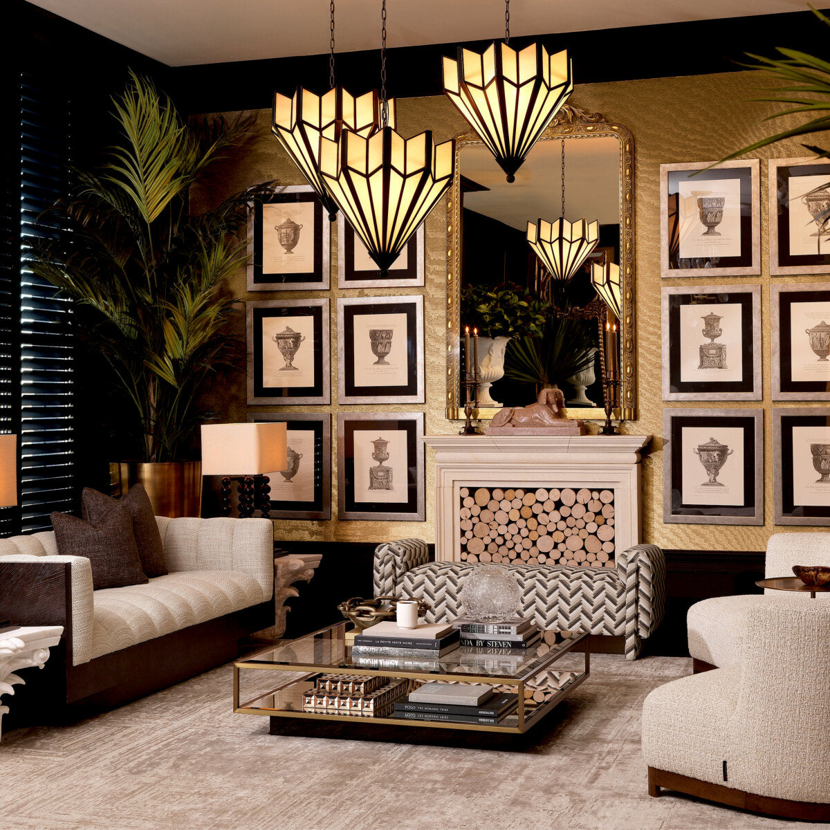 Bronze Geometric Chandelier Victory | Eichholtz Miami