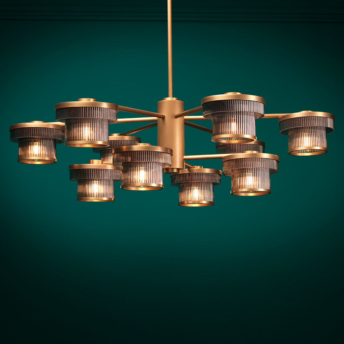 Ribbed Glass Chandelier Andromeda