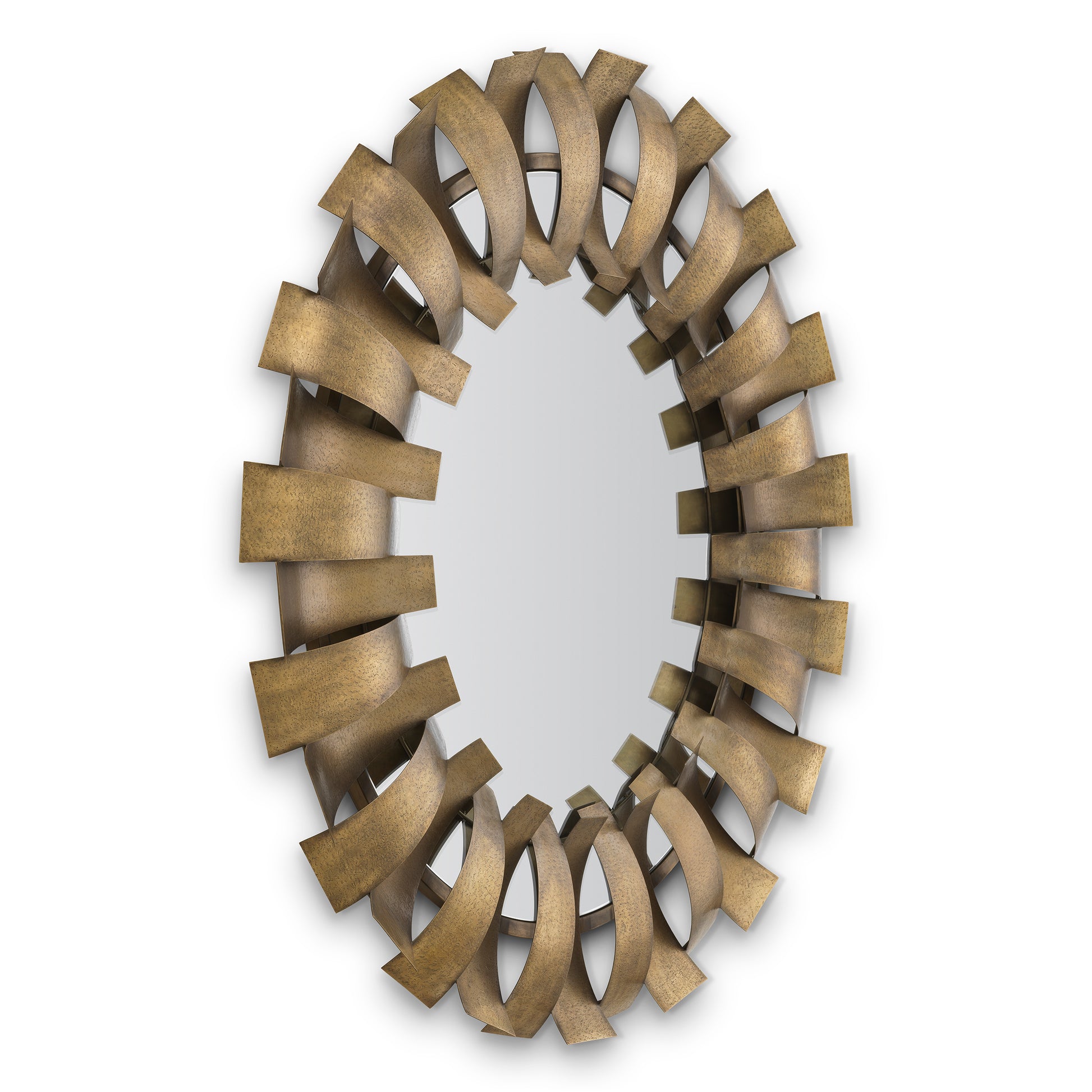 Vintage Brass Round Mirror Thatcher | Eichholtz Miami