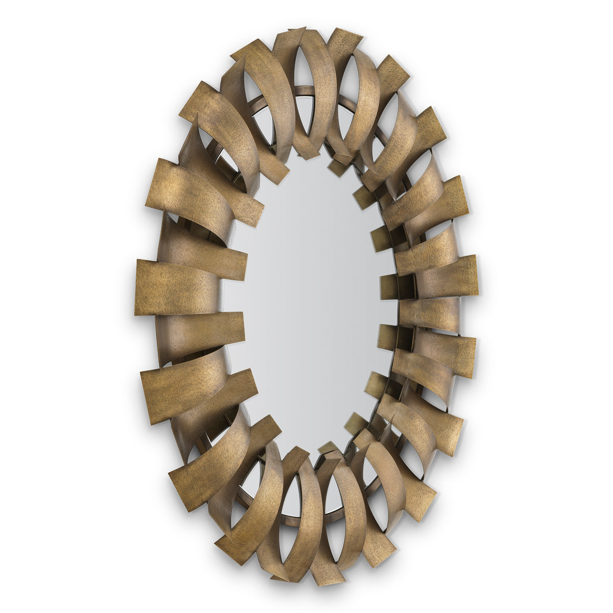 Vintage Brass Round Mirror Thatcher | Eichholtz Miami