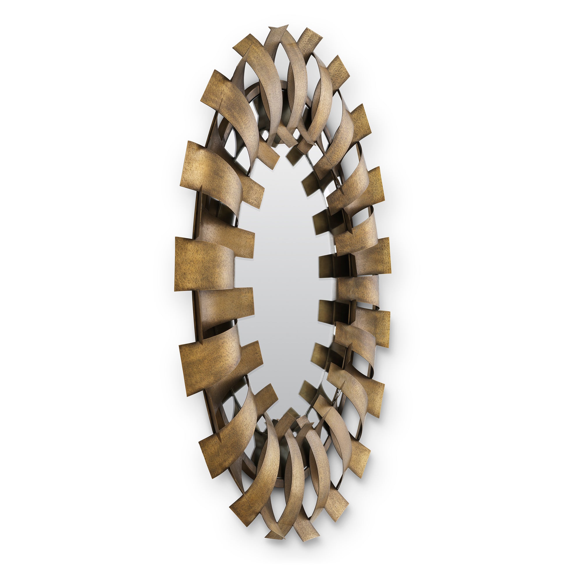 Vintage Brass Round Mirror Thatcher | Eichholtz Miami