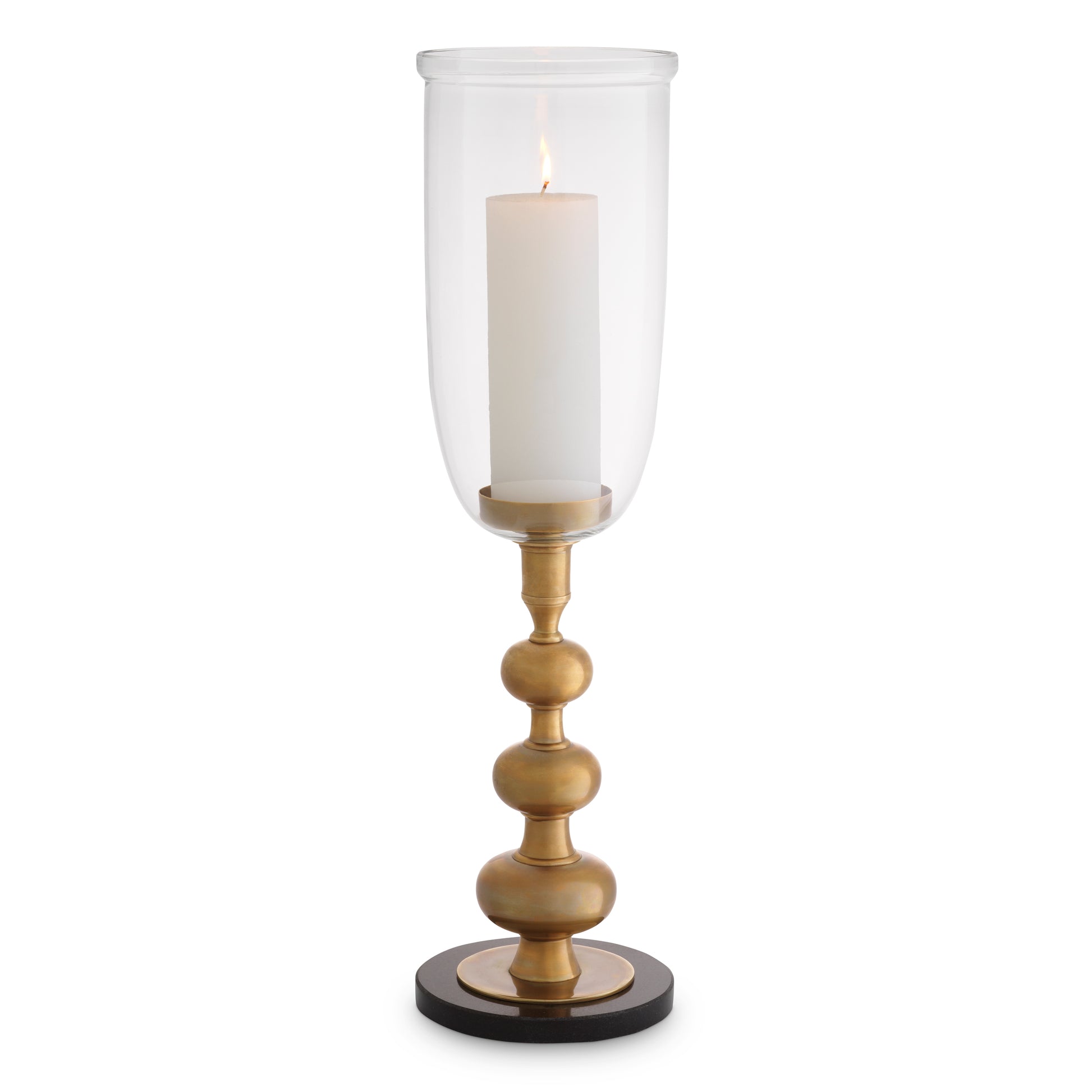 Clear Glass Pedestal Hurricane Ashbourne | Eichholtz Miami