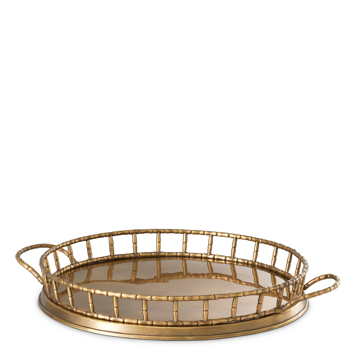 Round Vintage Brass Tray Fairgrove | Eichholtz Miami