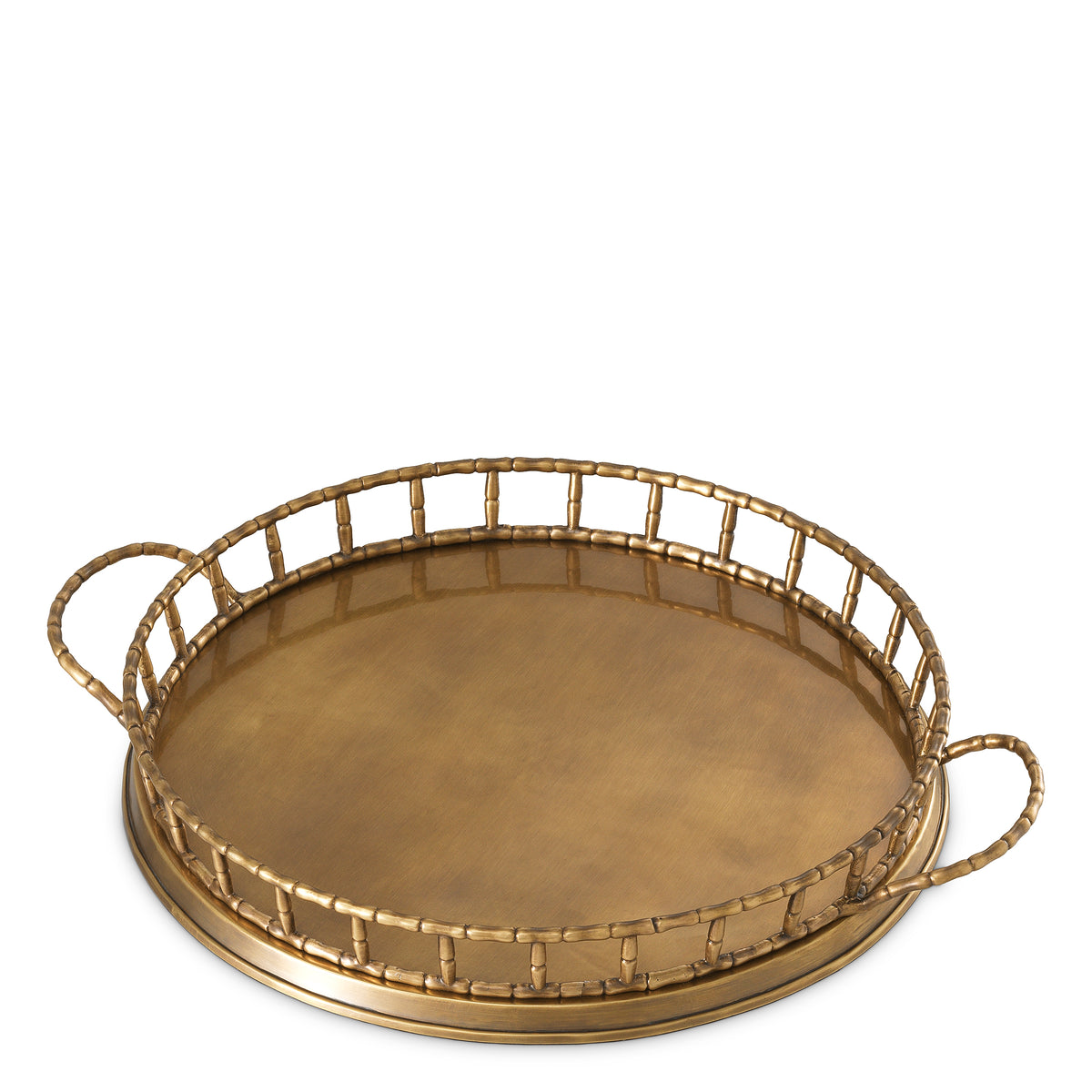Round Vintage Brass Tray Fairgrove | Eichholtz Miami