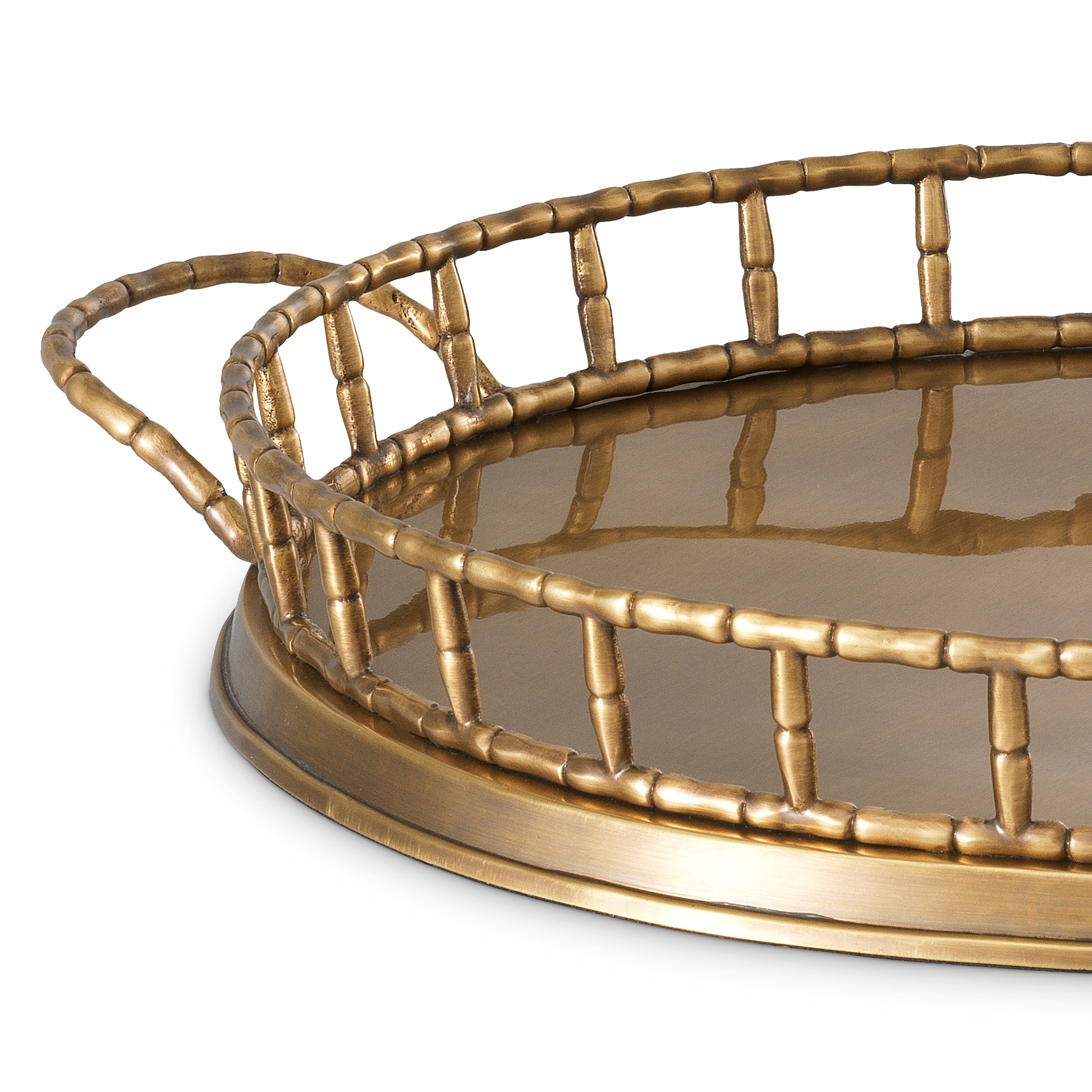 Round Vintage Brass Tray Fairgrove | Eichholtz Miami