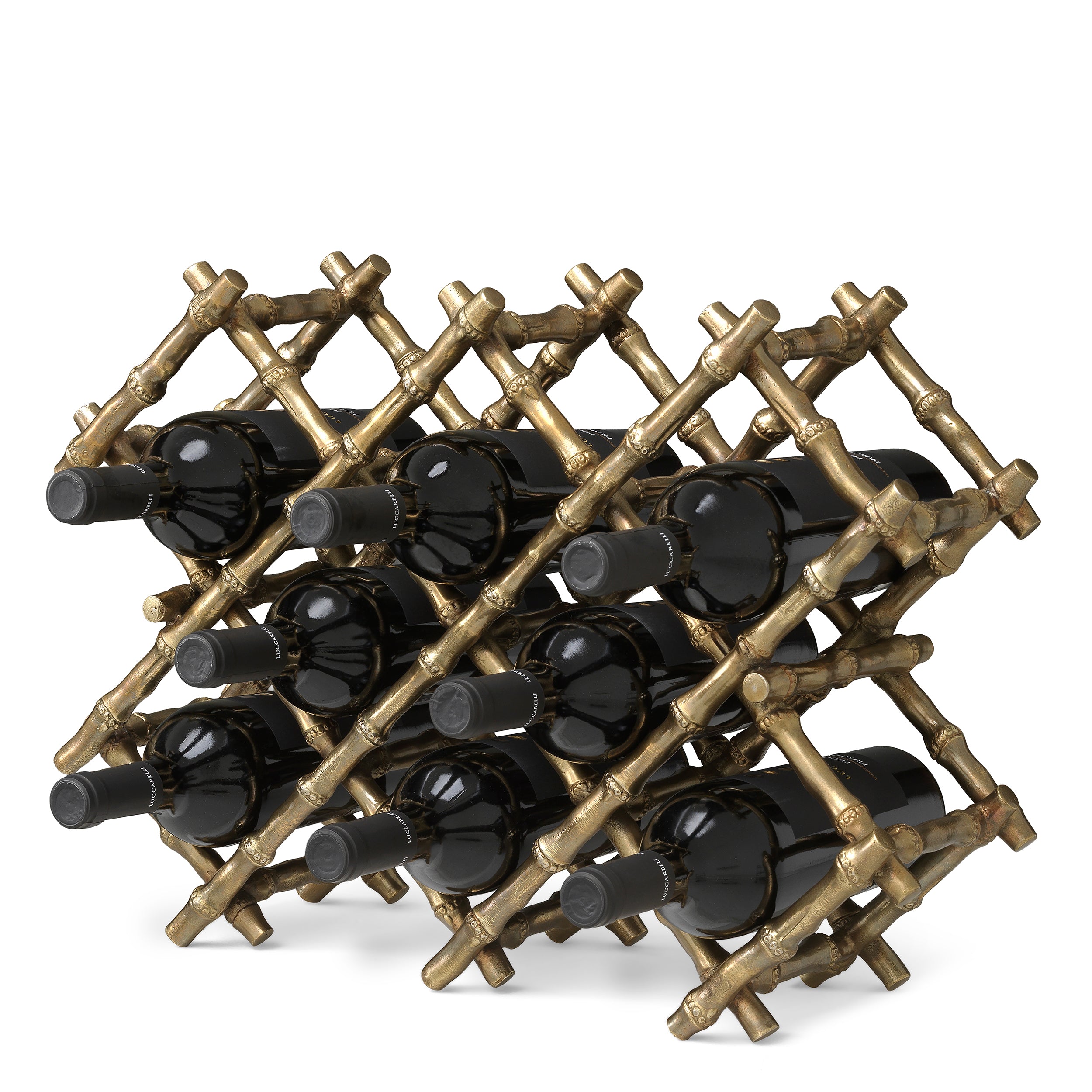 Vintage Brass Wine Rack Sassari | Eichholtz Miami
