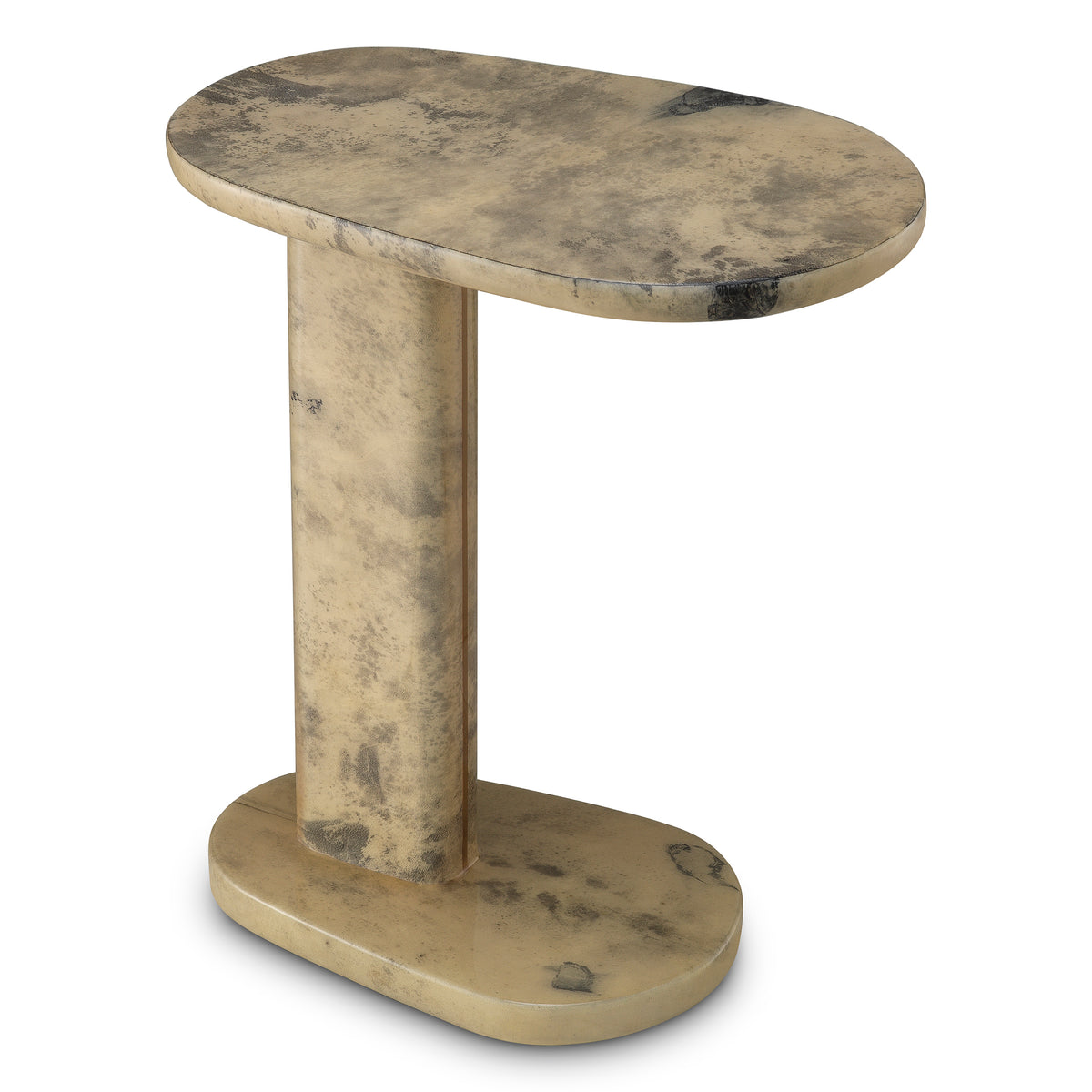 Cream Leather Side Table Manuel | Eichholtz Miami