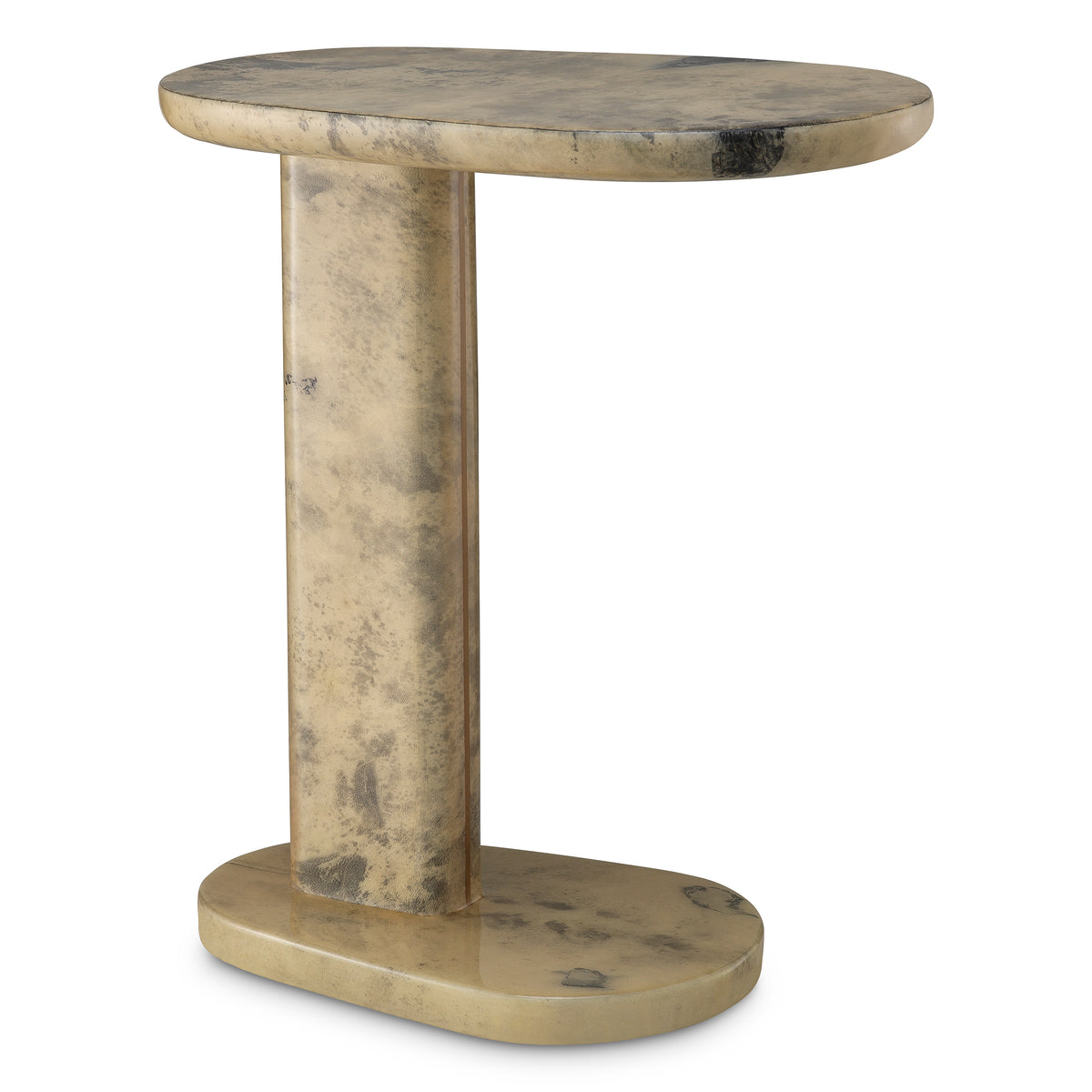 Cream Leather Side Table Manuel | Eichholtz Miami