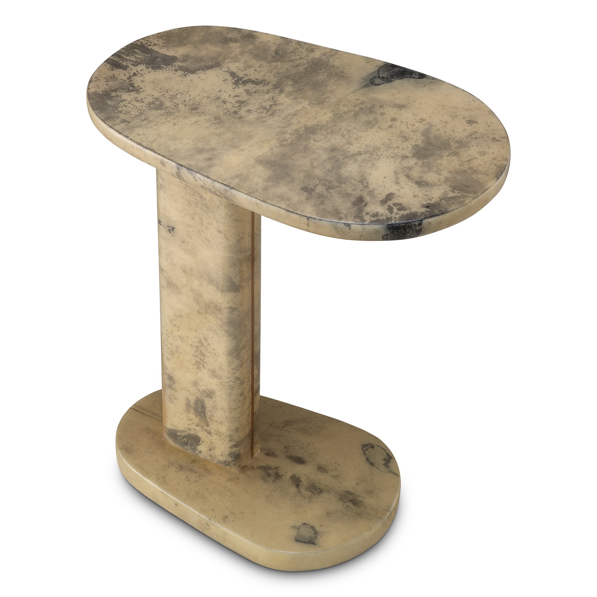 Cream Leather Side Table Manuel | Eichholtz Miami