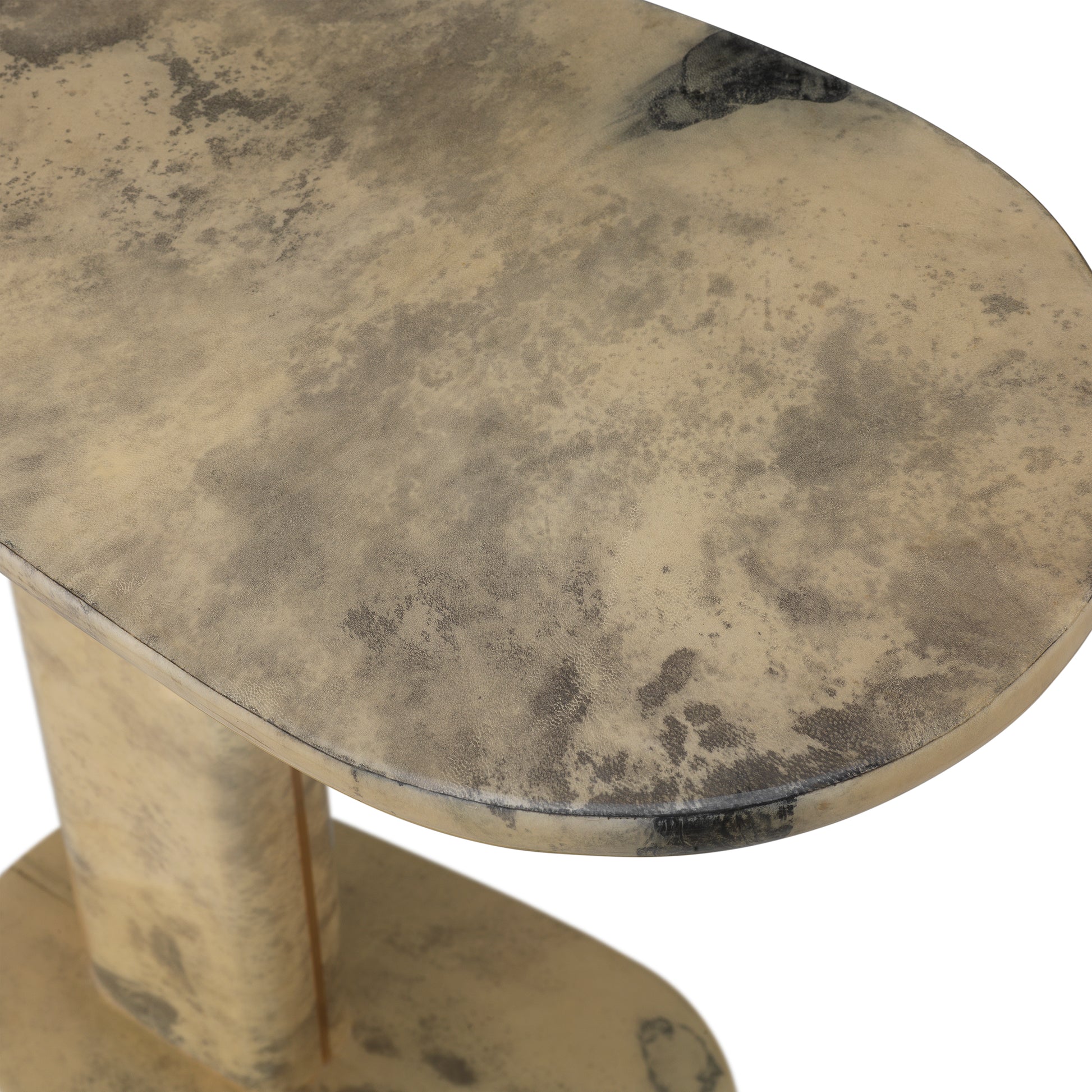 Cream Leather Side Table Manuel | Eichholtz Miami