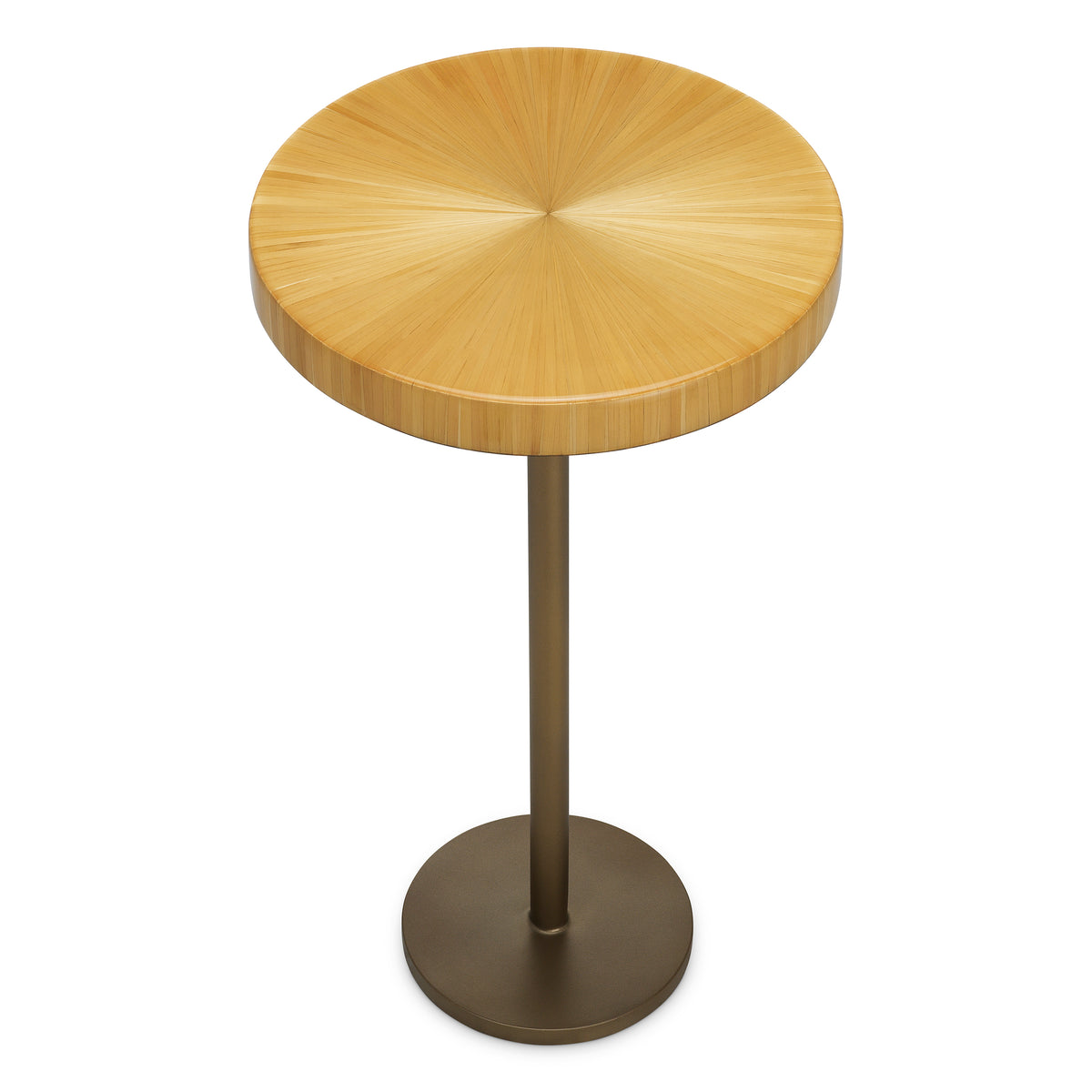 Straw Marquetry Pedestal Side Table Albany | Eichholtz Miami