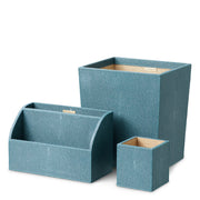 Blue Shagreen-Look Desk Set (3) Scaleo | Eichholtz Miami