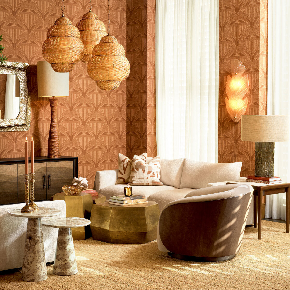 Brown Marble Side Table Adriana | Eichholtz Miami