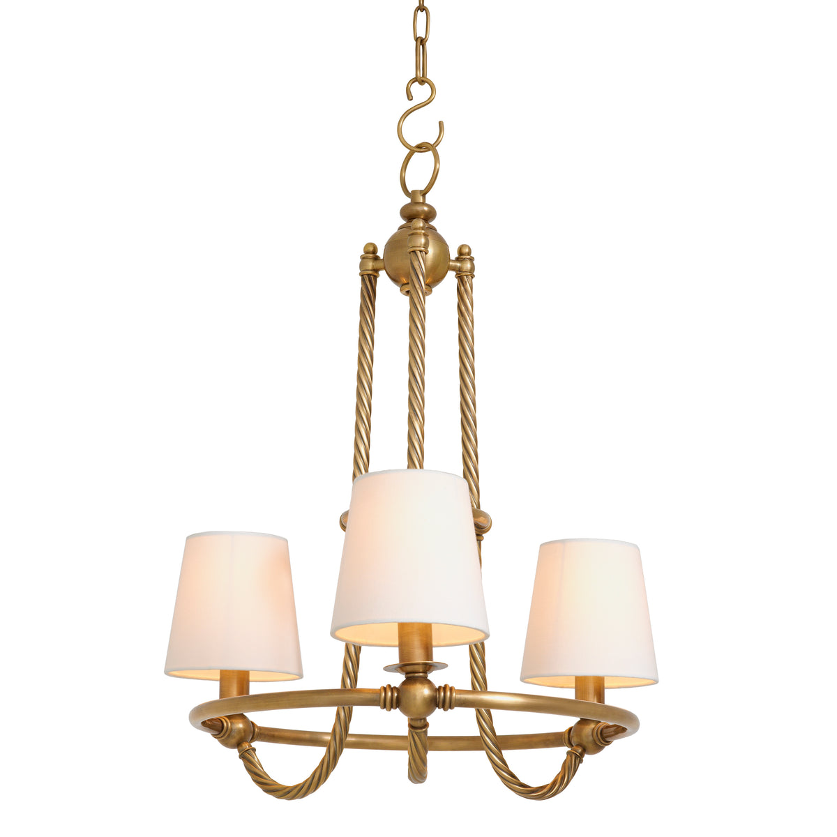 Twisted Vintage Brass Chandelier Vienna | Eichholtz Miami