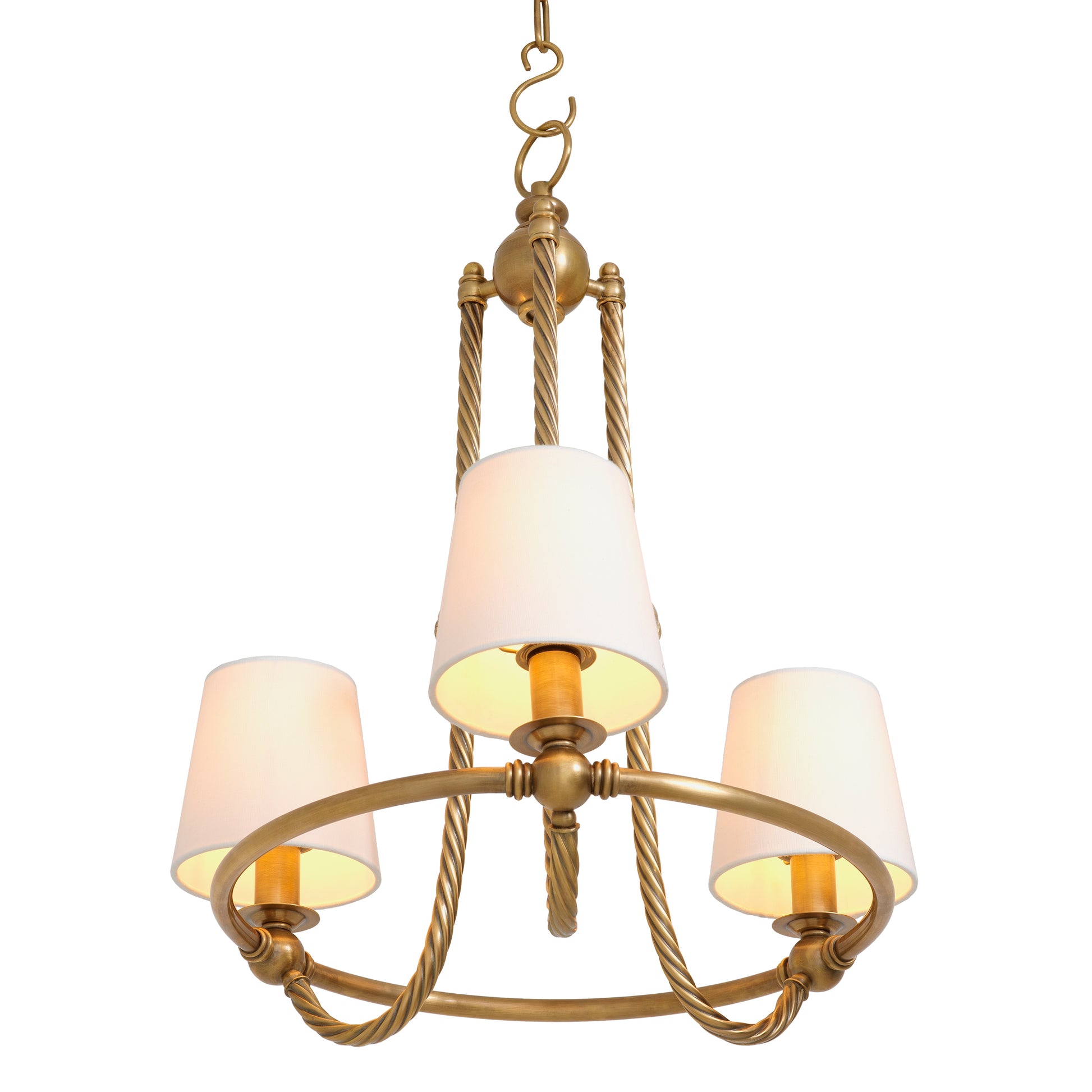 Twisted Vintage Brass Chandelier Vienna | Eichholtz Miami