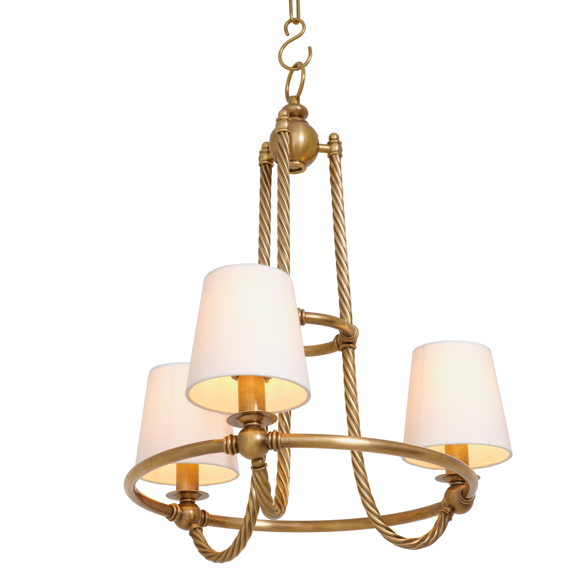 Twisted Vintage Brass Chandelier Vienna | Eichholtz Miami