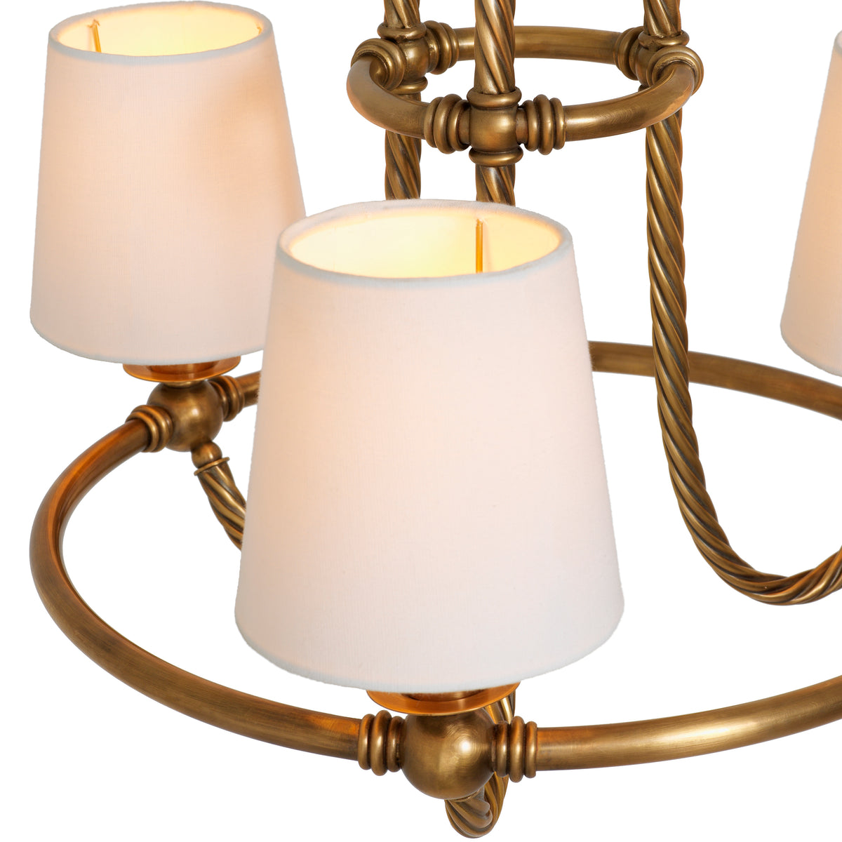 Twisted Vintage Brass Chandelier Vienna | Eichholtz Miami