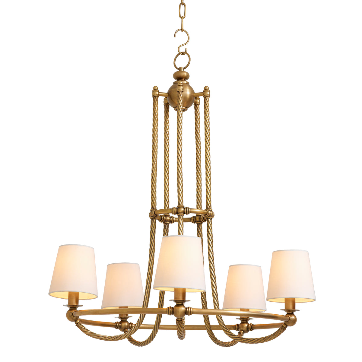 Twisted Vintage Brass Chandelier Vienna | Eichholtz Miami