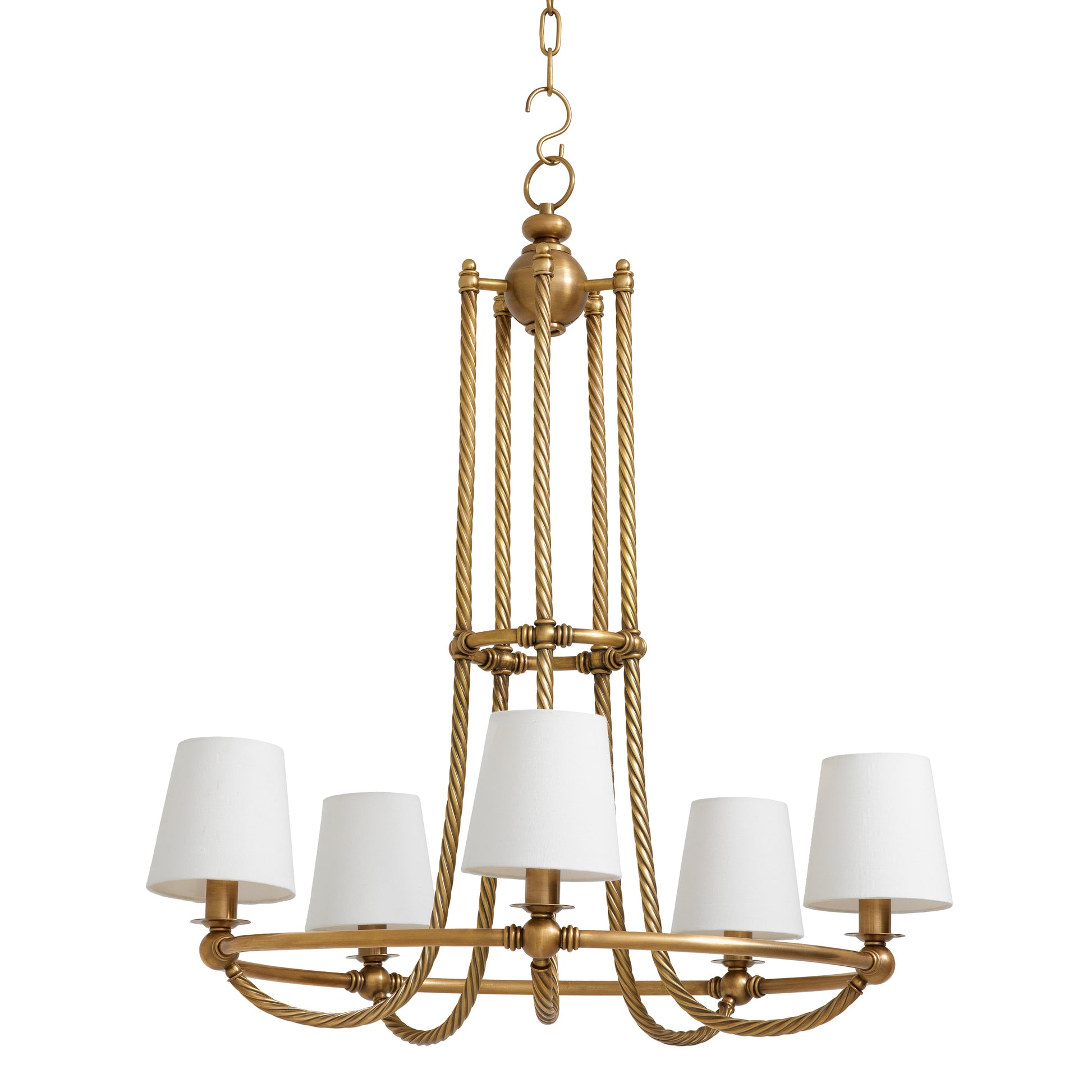 Twisted Vintage Brass Chandelier Vienna | Eichholtz Miami