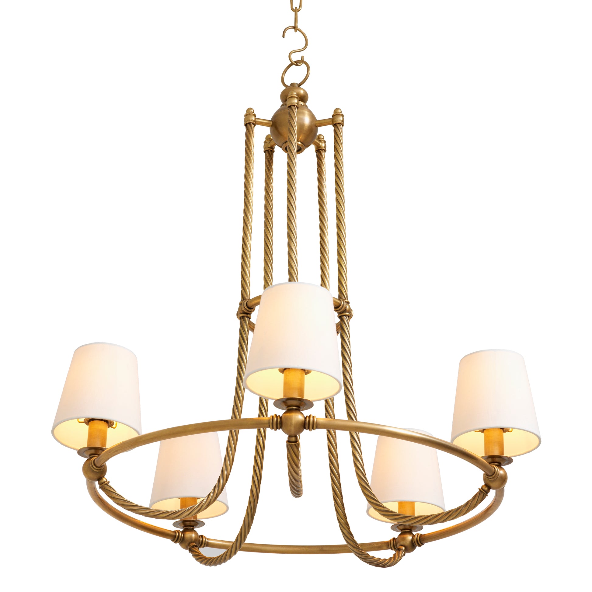 Twisted Vintage Brass Chandelier Vienna | Eichholtz Miami