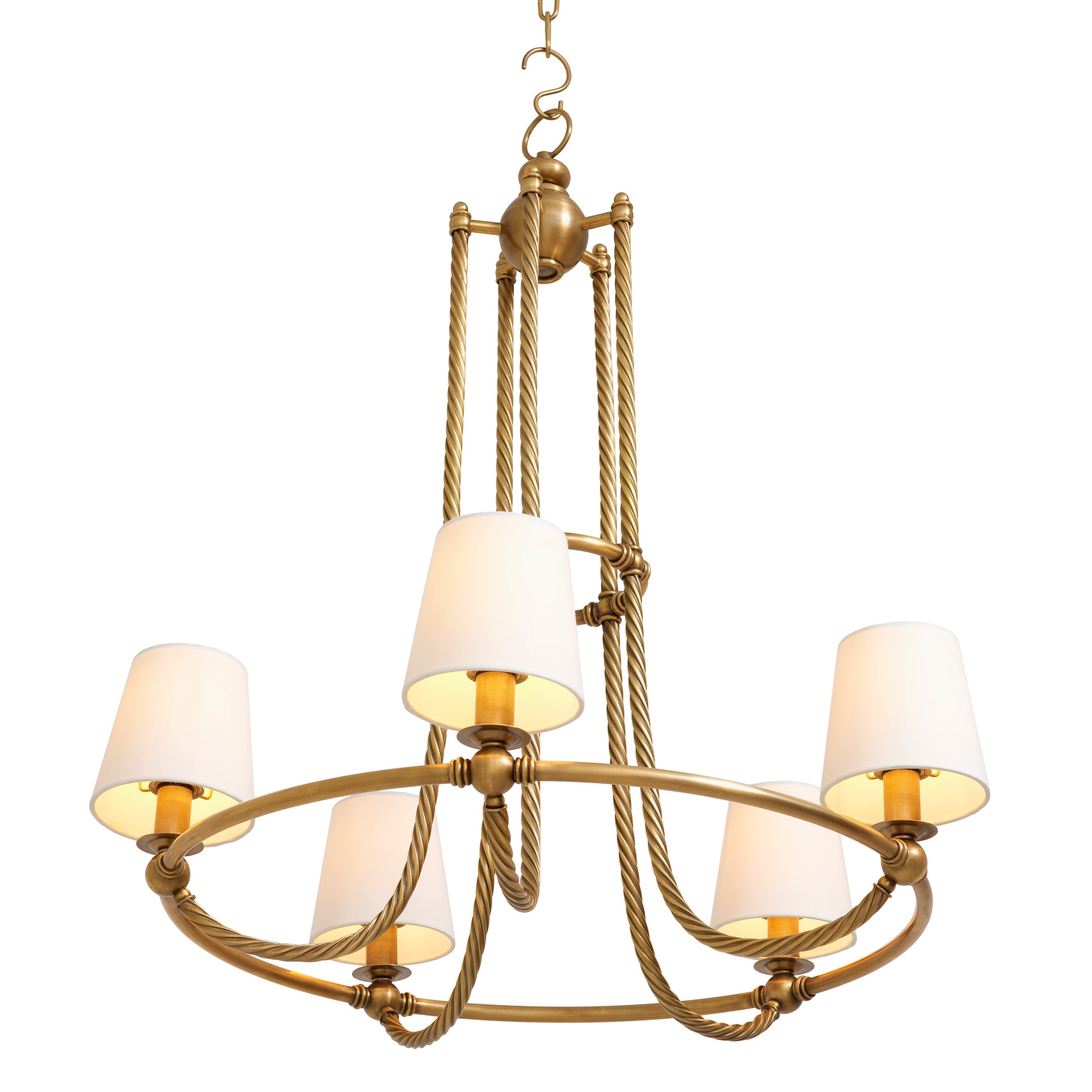 Twisted Vintage Brass Chandelier Vienna | Eichholtz Miami