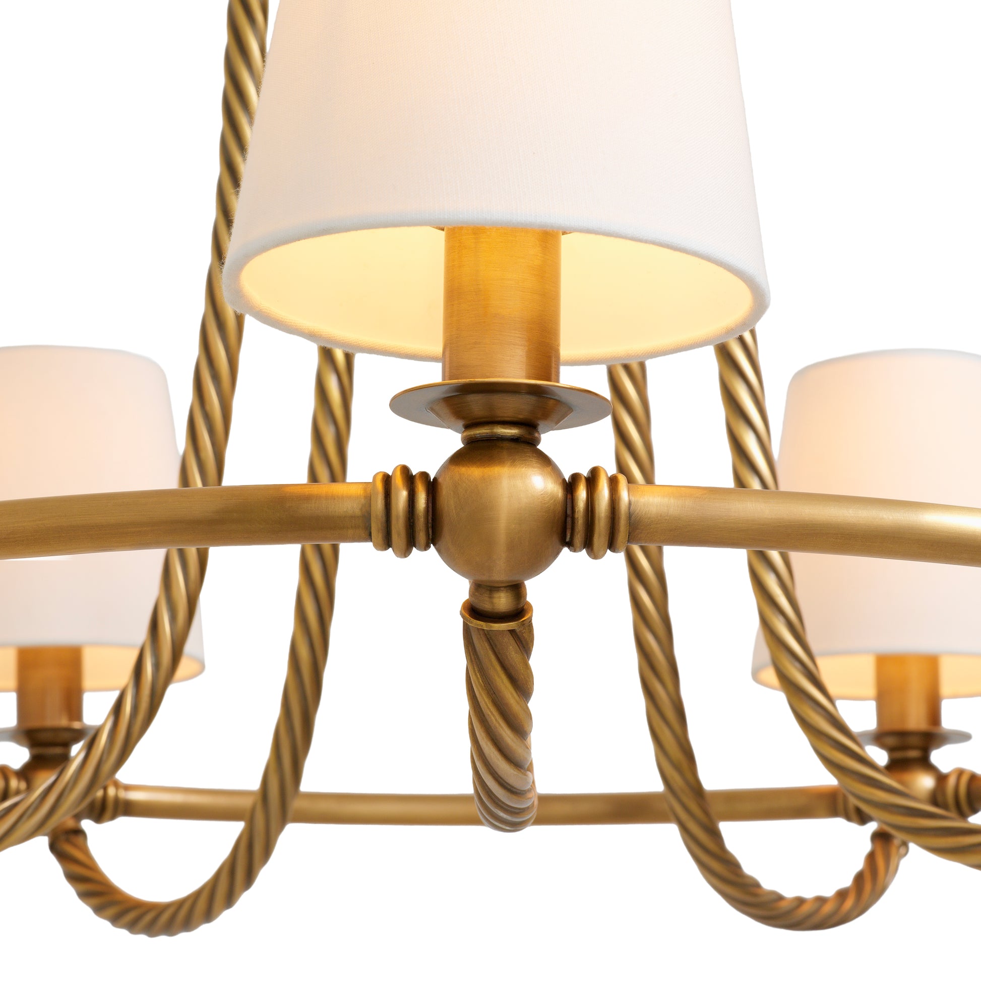 Twisted Vintage Brass Chandelier Vienna | Eichholtz Miami
