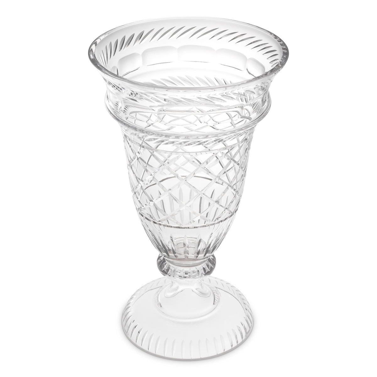 Herringbone Clear Glass Vase Gravon | Eichholtz Miami