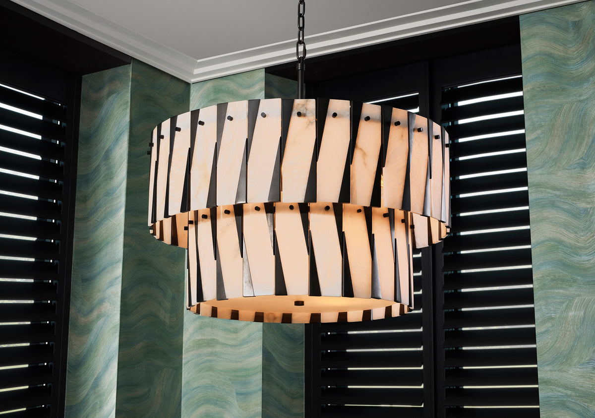 Tiered Alabaster Chandelier Rivington | Eichholtz Miami