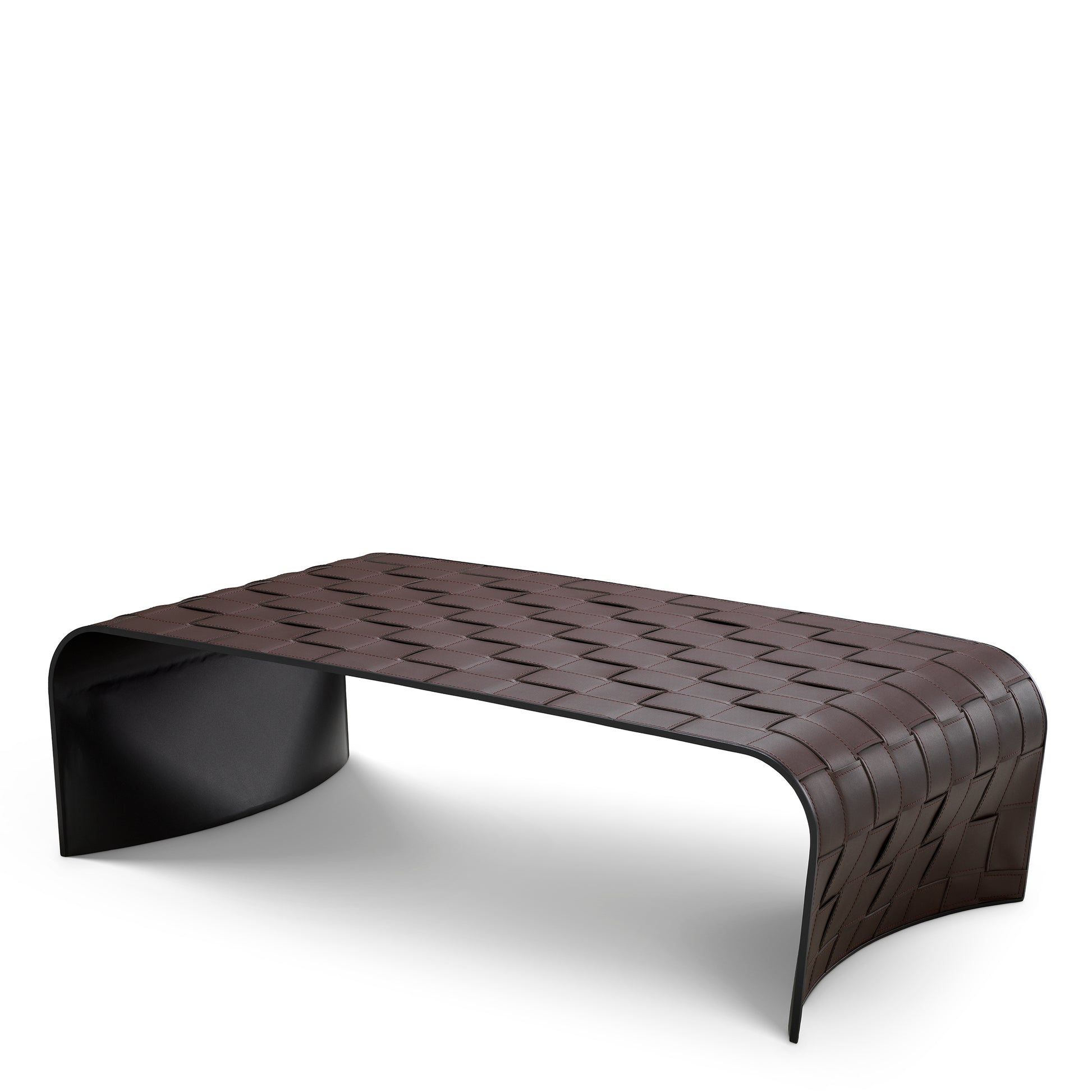 Brown Leather-Look Coffee Table Marcello | Eichholtz Miami