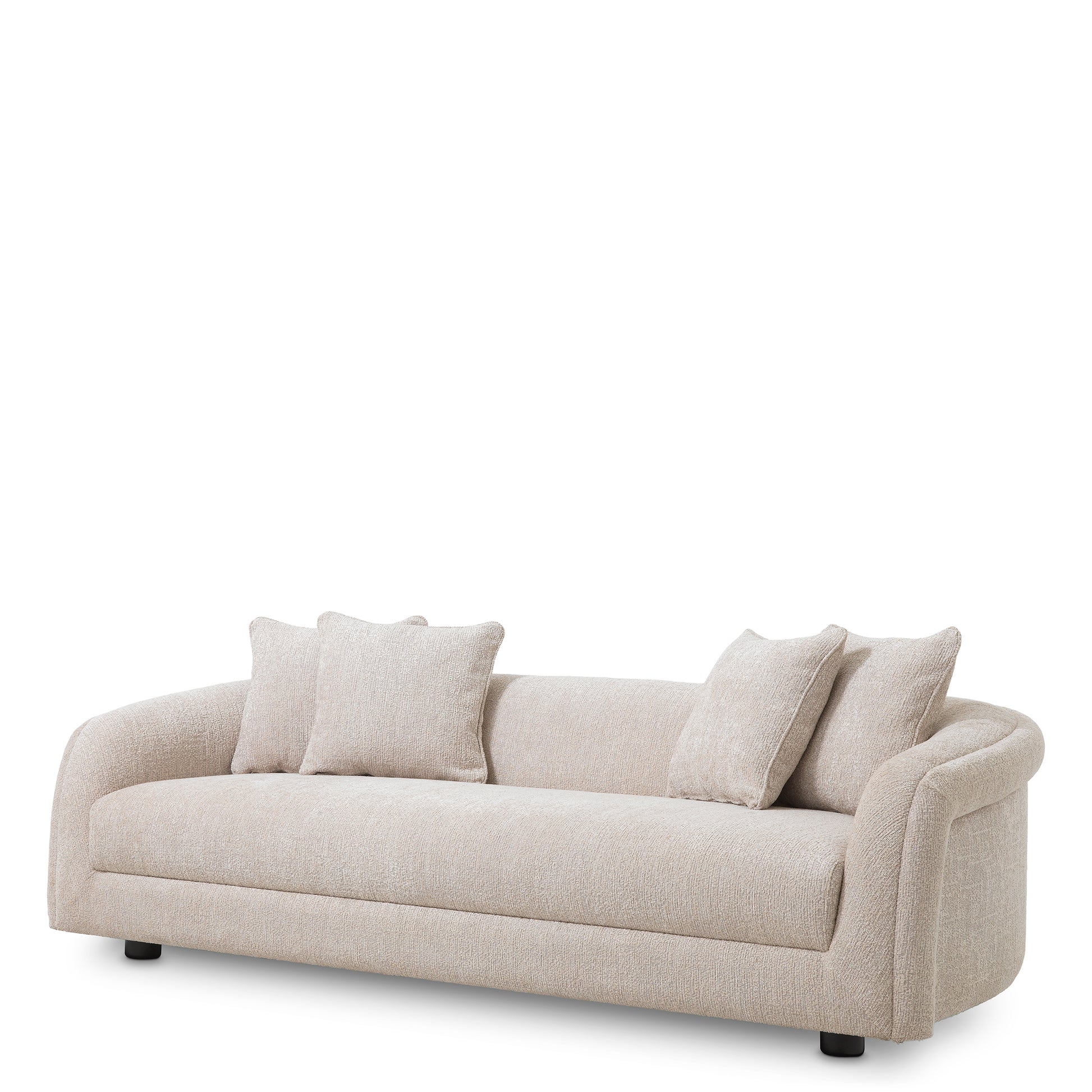 Gray Curved 3-Seater Sofa Avenza | Eichholtz Miami