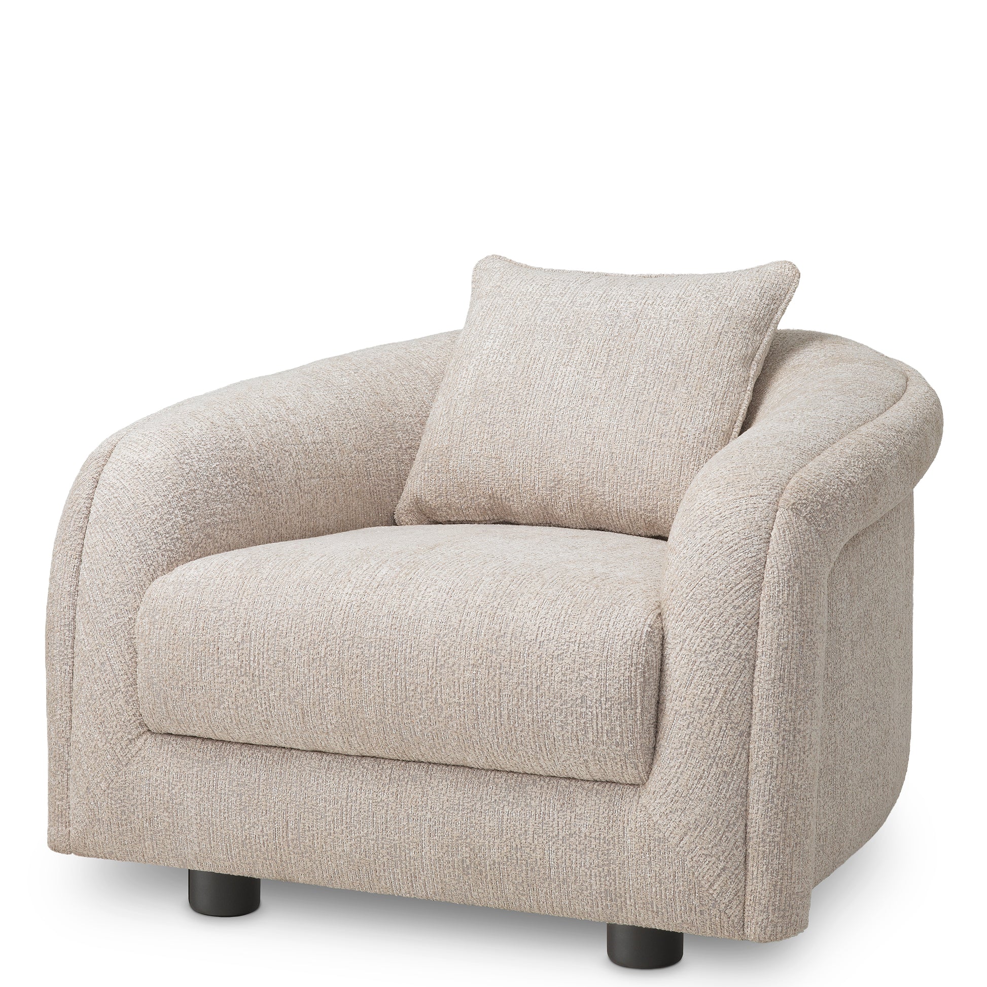 Gray Curved Lounge Chair Avenza | Eichholtz Miami