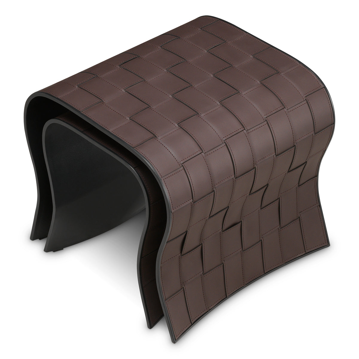 Brown Leather-Look Side Tables (2) Marcello | Eichholtz Miami