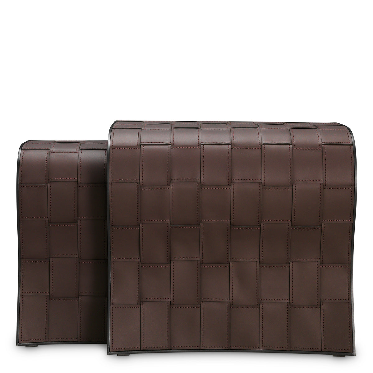 Brown Leather-Look Side Tables (2) Marcello | Eichholtz Miami