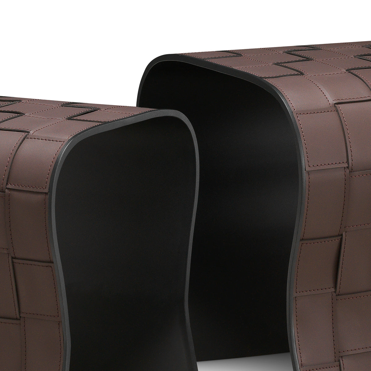 Brown Leather-Look Side Tables (2) Marcello | Eichholtz Miami