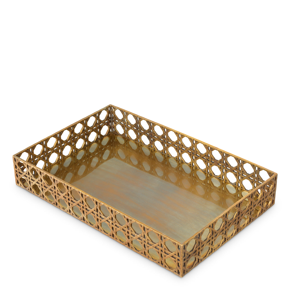 Webbed Vintage Brass Tray Dameron | Eichholtz Miami