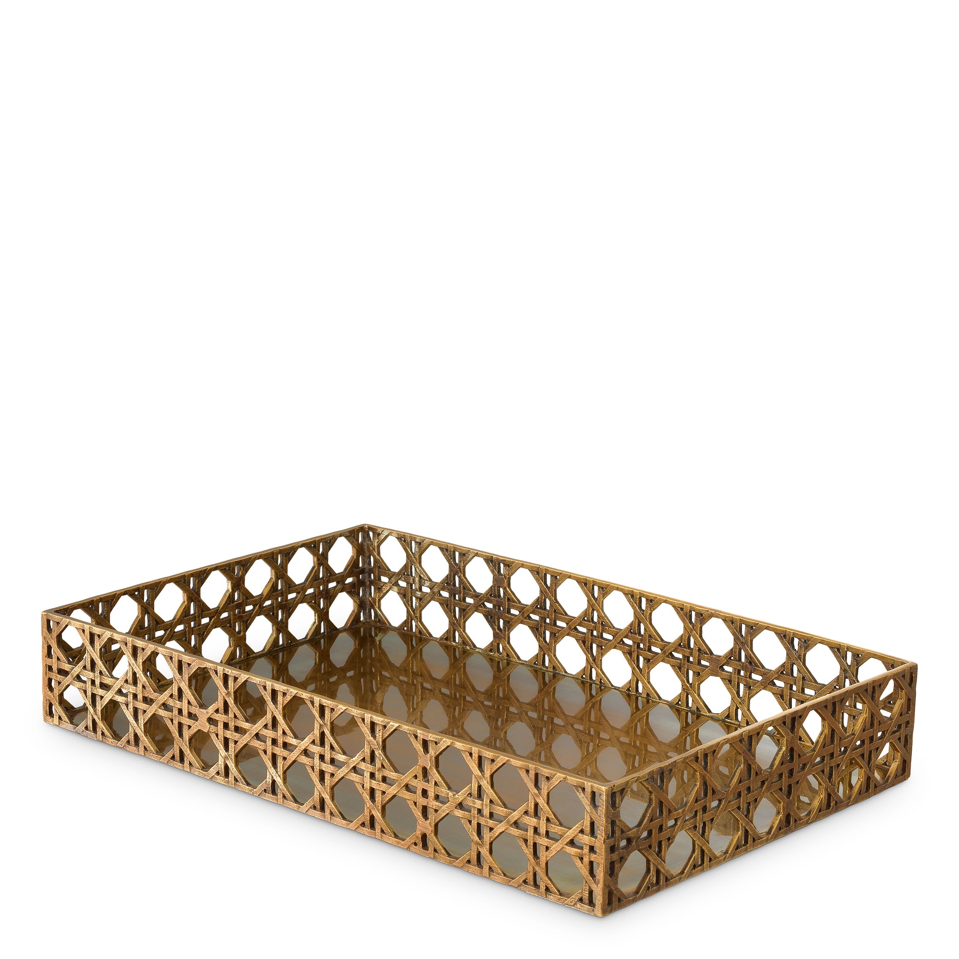 Webbed Vintage Brass Tray Dameron | Eichholtz Miami