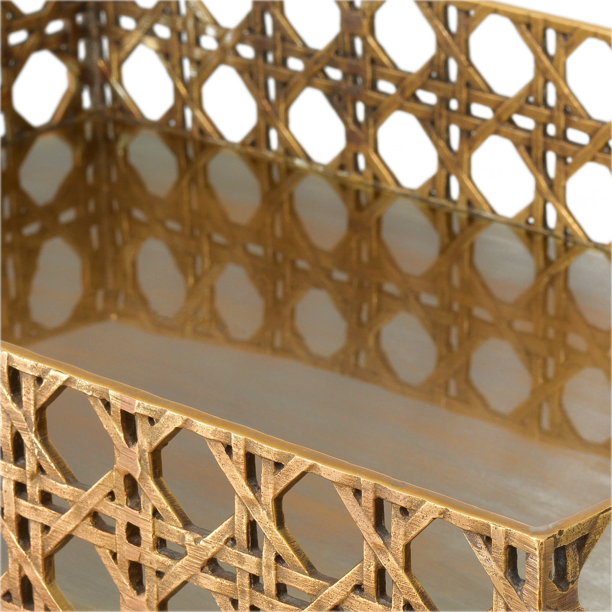 Webbed Vintage Brass Tray Dameron | Eichholtz Miami