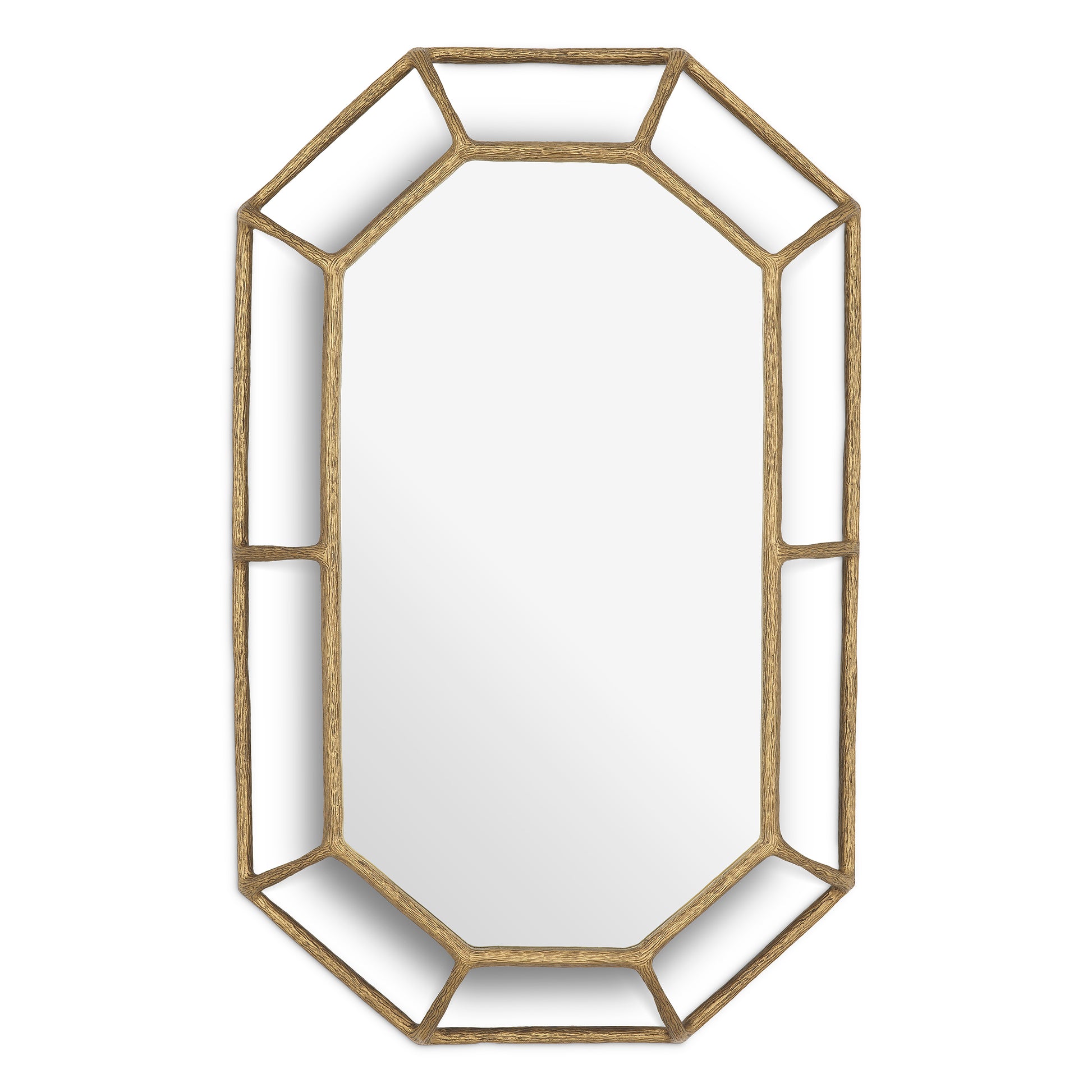 Octagonal Vintage Brass Mirror Rinaldi | Eichholtz Miami