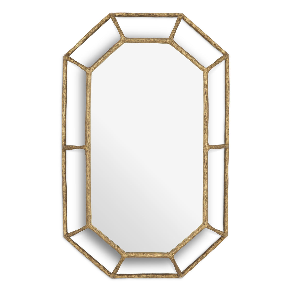 Octagonal Vintage Brass Mirror Rinaldi | Eichholtz Miami