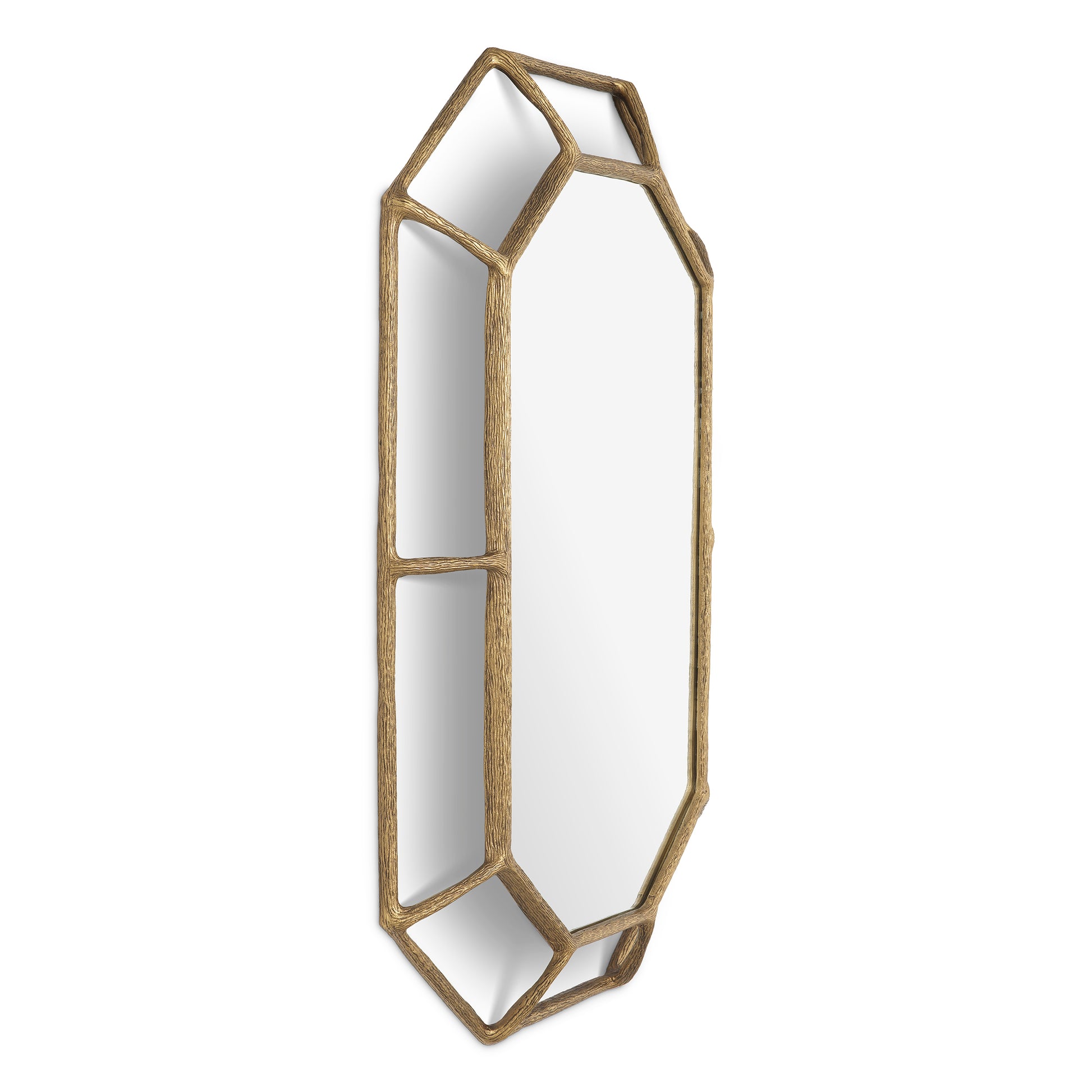 Octagonal Vintage Brass Mirror Rinaldi | Eichholtz Miami